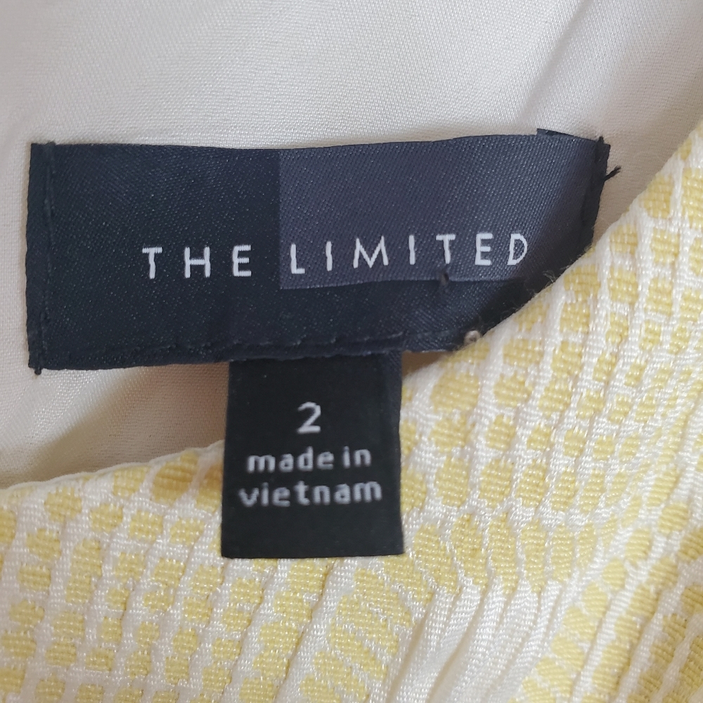 The Limited sleeveless faux wrap yellow dress, 2 - Picture 3 of 6